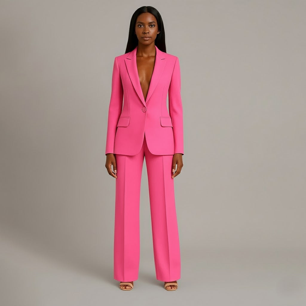 Classic Fit Women's Blazer Pantsuit Set