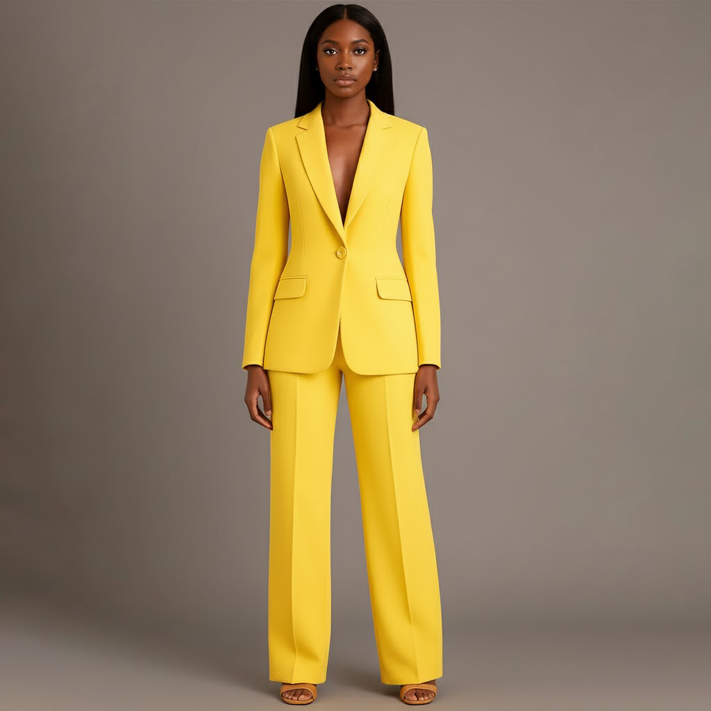 Classic Fit Women's Blazer Pantsuit Set