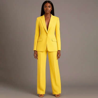 Classic Fit Women's Blazer Pantsuit Set