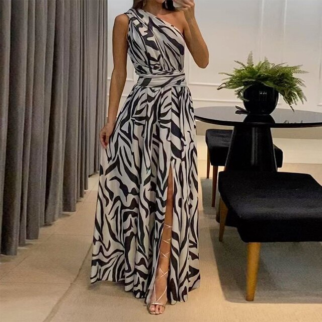 Flowy Off Shoulder Maxi Dress for Women - Nocini