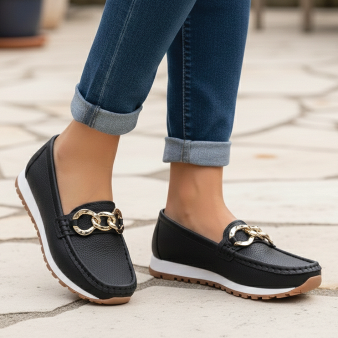 Elegant Slip On Buckle Shoes for Women