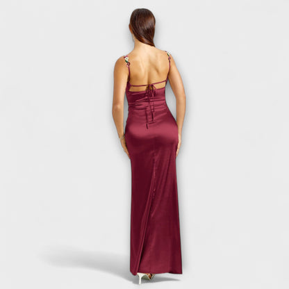 Luxurious Evening Dress with Lace Back Detail