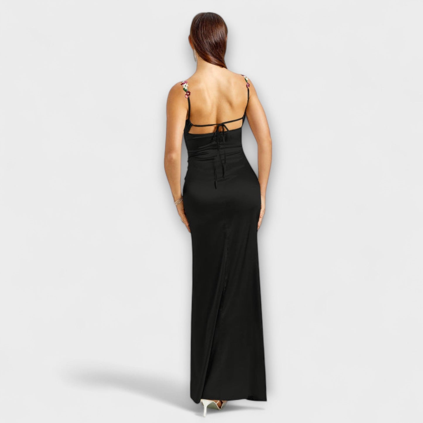 Luxurious Evening Dress with Lace Back Detail