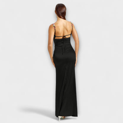 Luxurious Evening Dress with Lace Back Detail