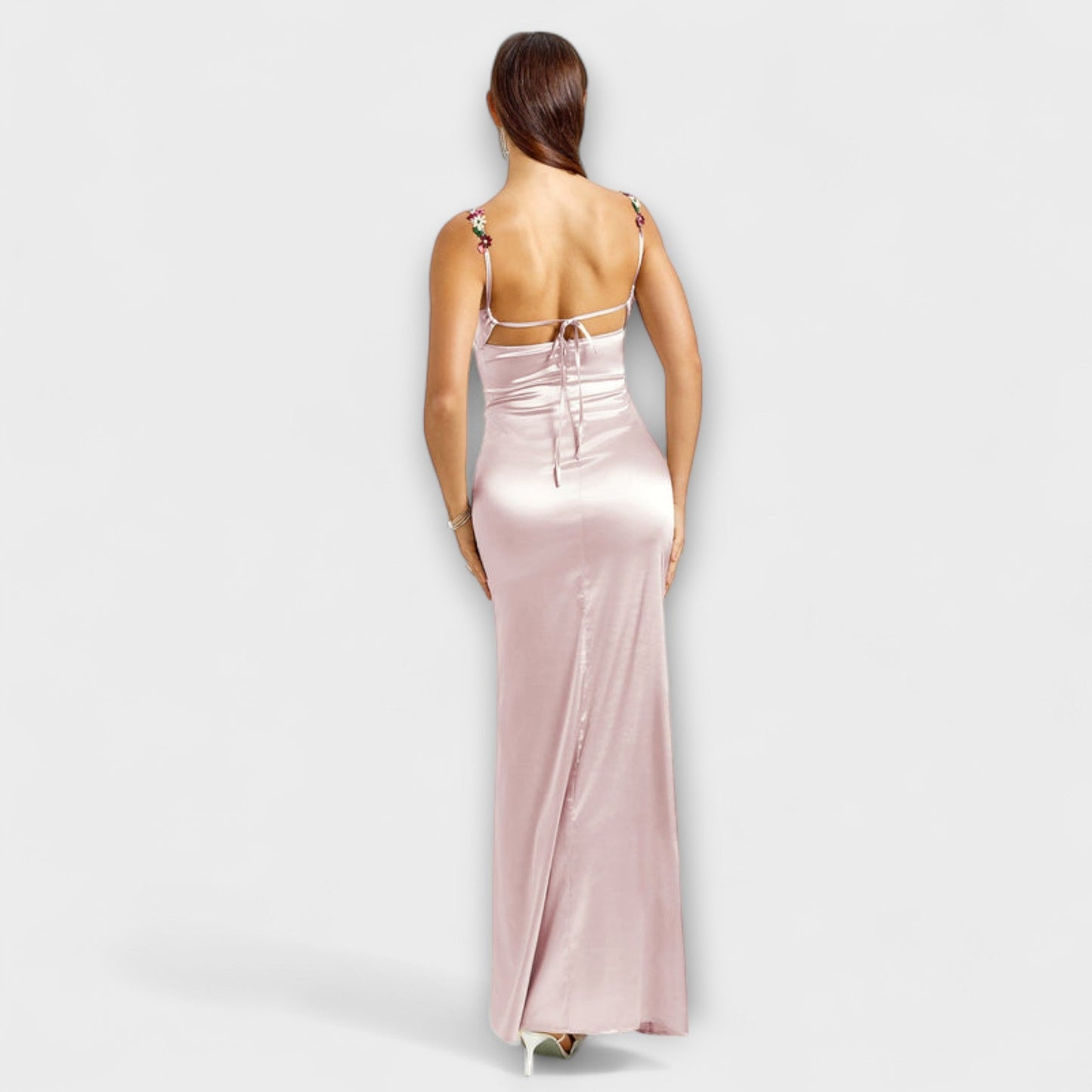 Luxurious Evening Dress with Lace Back Detail