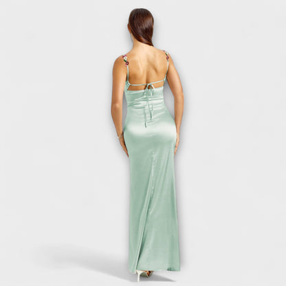 Luxurious Evening Dress with Lace Back Detail