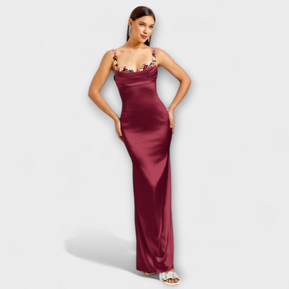 Luxurious Evening Dress with Lace Back Detail