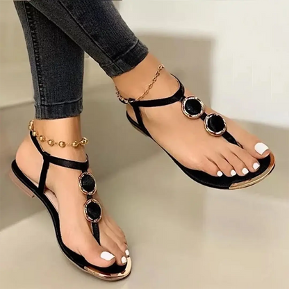 Decorated Flat Sandals for Women - Elegant and Cozy - Nocini