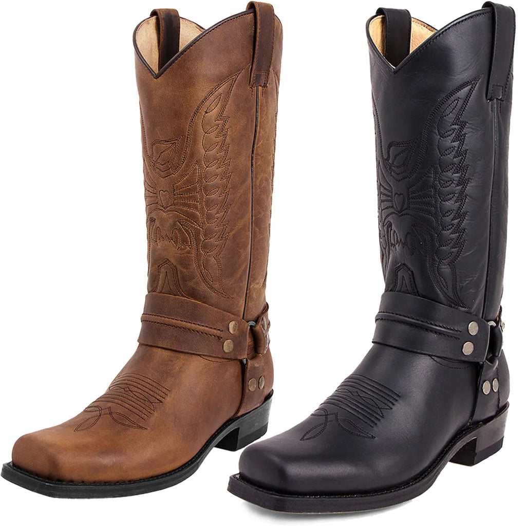 Western Style Men's Boots - Classic & Durable - Nocini