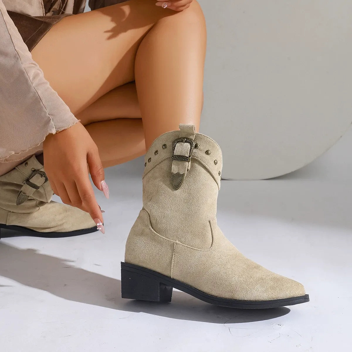 Fashionable Suede Ankle Boots for Women - Nocini
