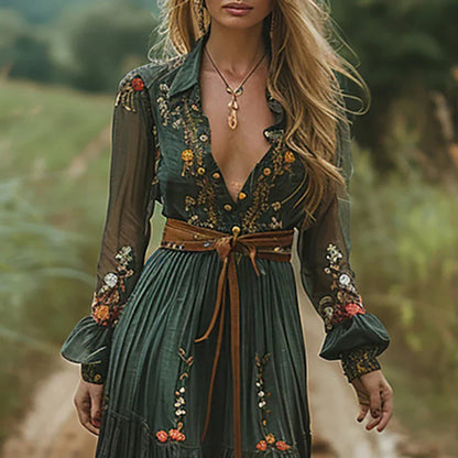 Vibrant Floral Long Summer Dress