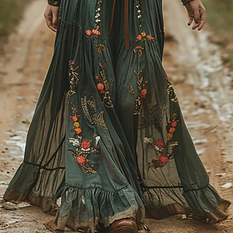 Vibrant Floral Long Summer Dress