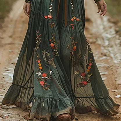 Vibrant Floral Long Summer Dress
