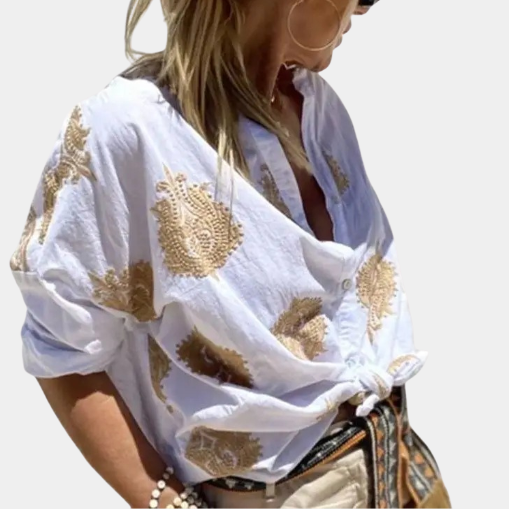 Brown Women's Blouse Top - Olytrend