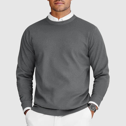 Classic Fit Ribbed Long Sleeve Knit Sweater