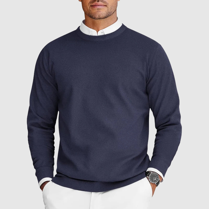 Classic Fit Ribbed Long Sleeve Knit Sweater