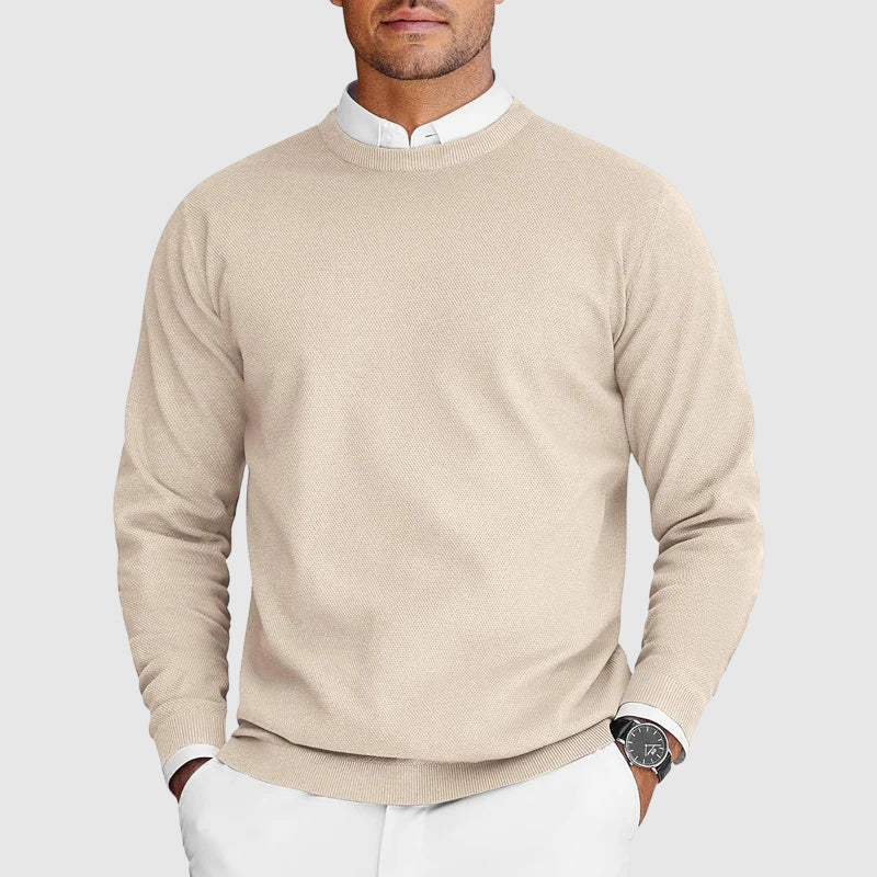 Classic Fit Ribbed Long Sleeve Knit Sweater