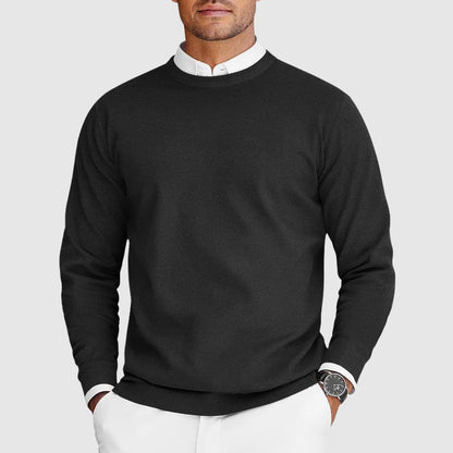 Classic Fit Ribbed Long Sleeve Knit Sweater - Nocini