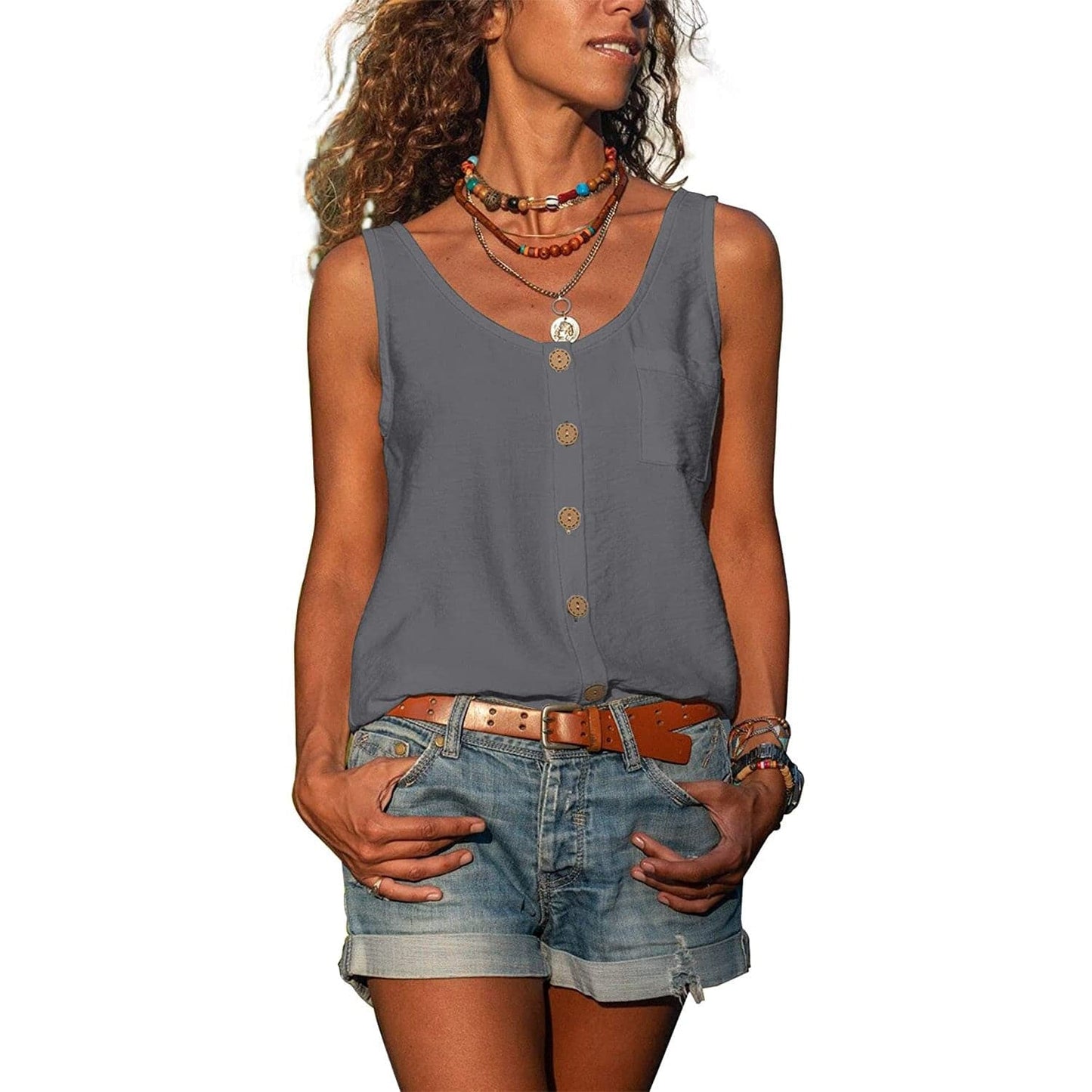 Casual V Neck Summer Blouse for Women