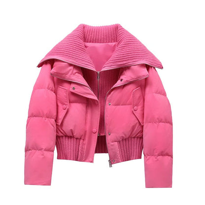 Warm Quilted Down Jacket | Oversized High Neck Coat