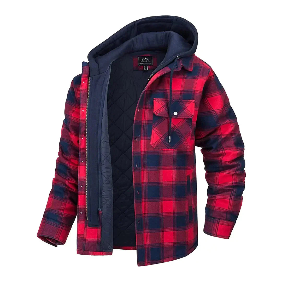 Classic Plaid Men's Jacket with Sophisticated Style - Olytrend