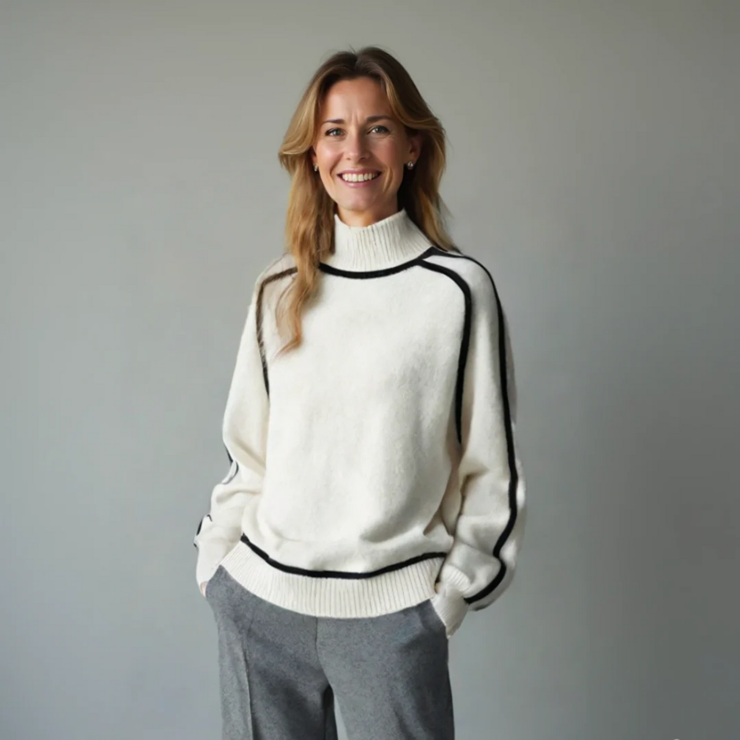 Soft Bio Neck Sweater with Ultimate Comfort - Olytrend