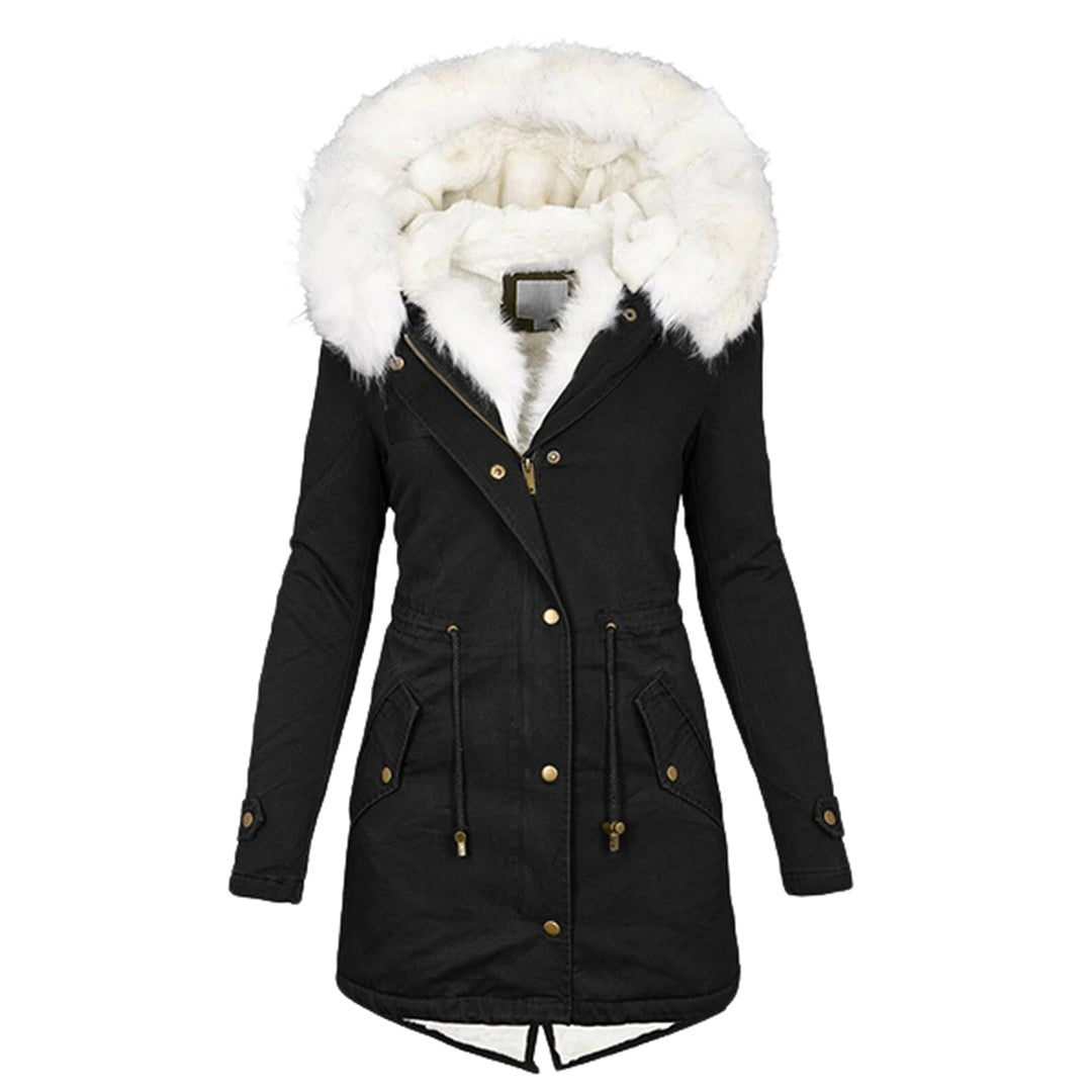 Warm Fleece Parka Jacket with Fur Hood - Nocini