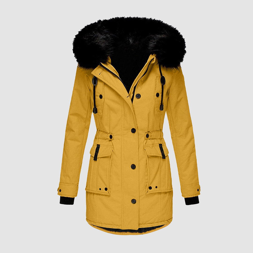 Warm Fur Trimmed Hooded Parka Coat