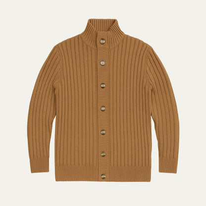 Cozy Men's Crew Neck Thick Knit Cardigan Sweater - Nocini