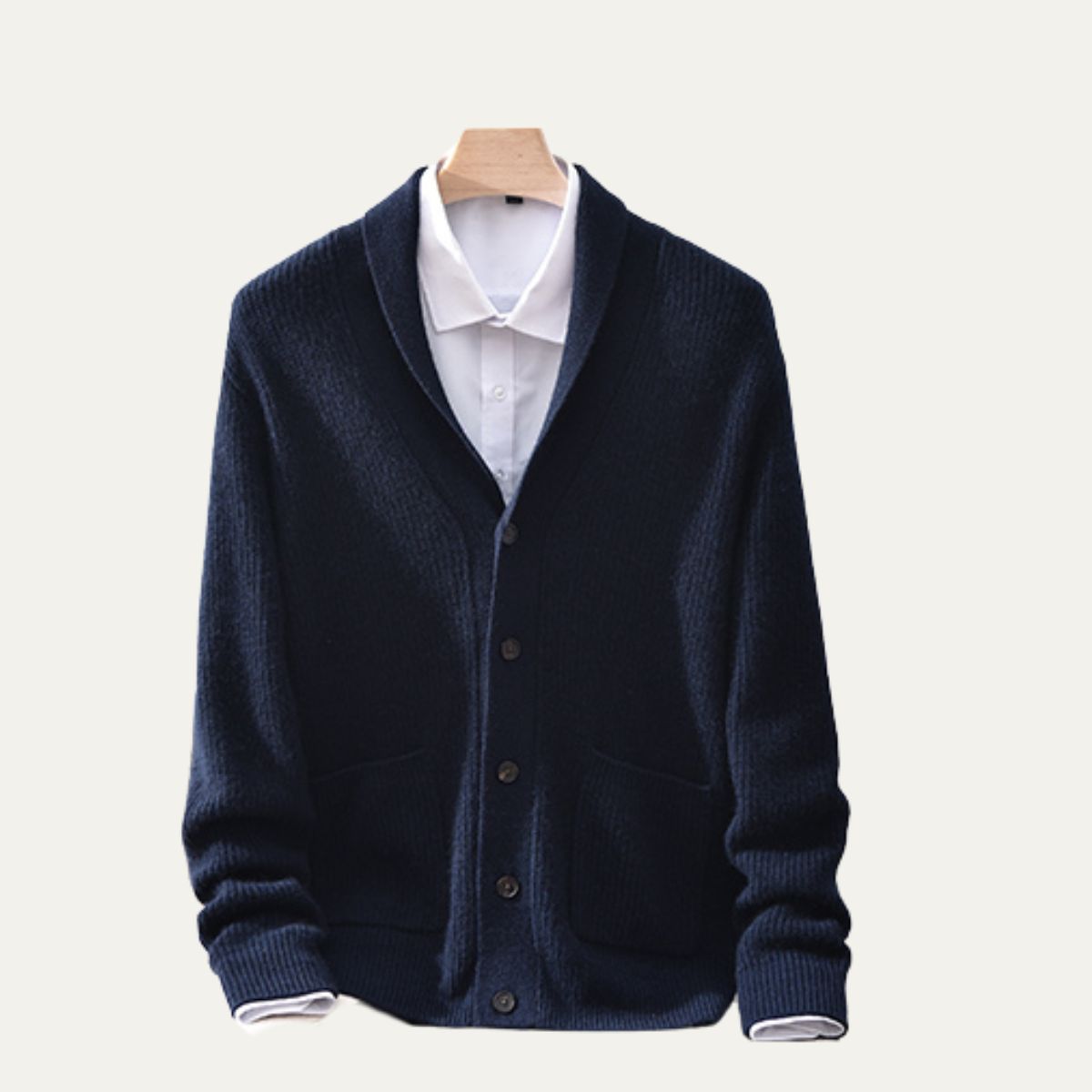 Cozy Men's Knitted Cardigan with Pockets