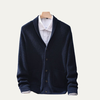 Cozy Men's Knitted Cardigan with Pockets