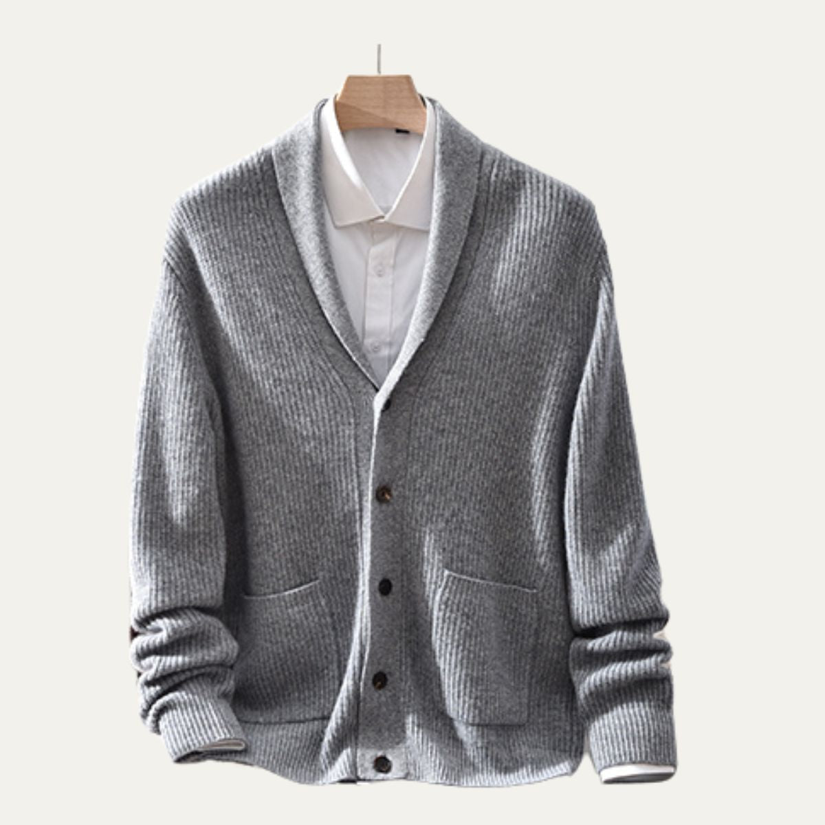 Cozy Men's Knitted Cardigan with Pockets