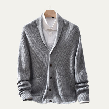 Cozy Men's Knitted Cardigan with Pockets