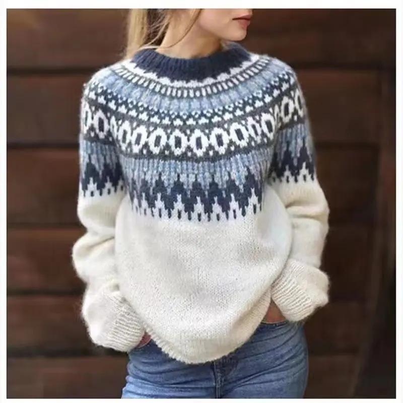 Soft Knit Crew Neck Sweater for Women - Nocini