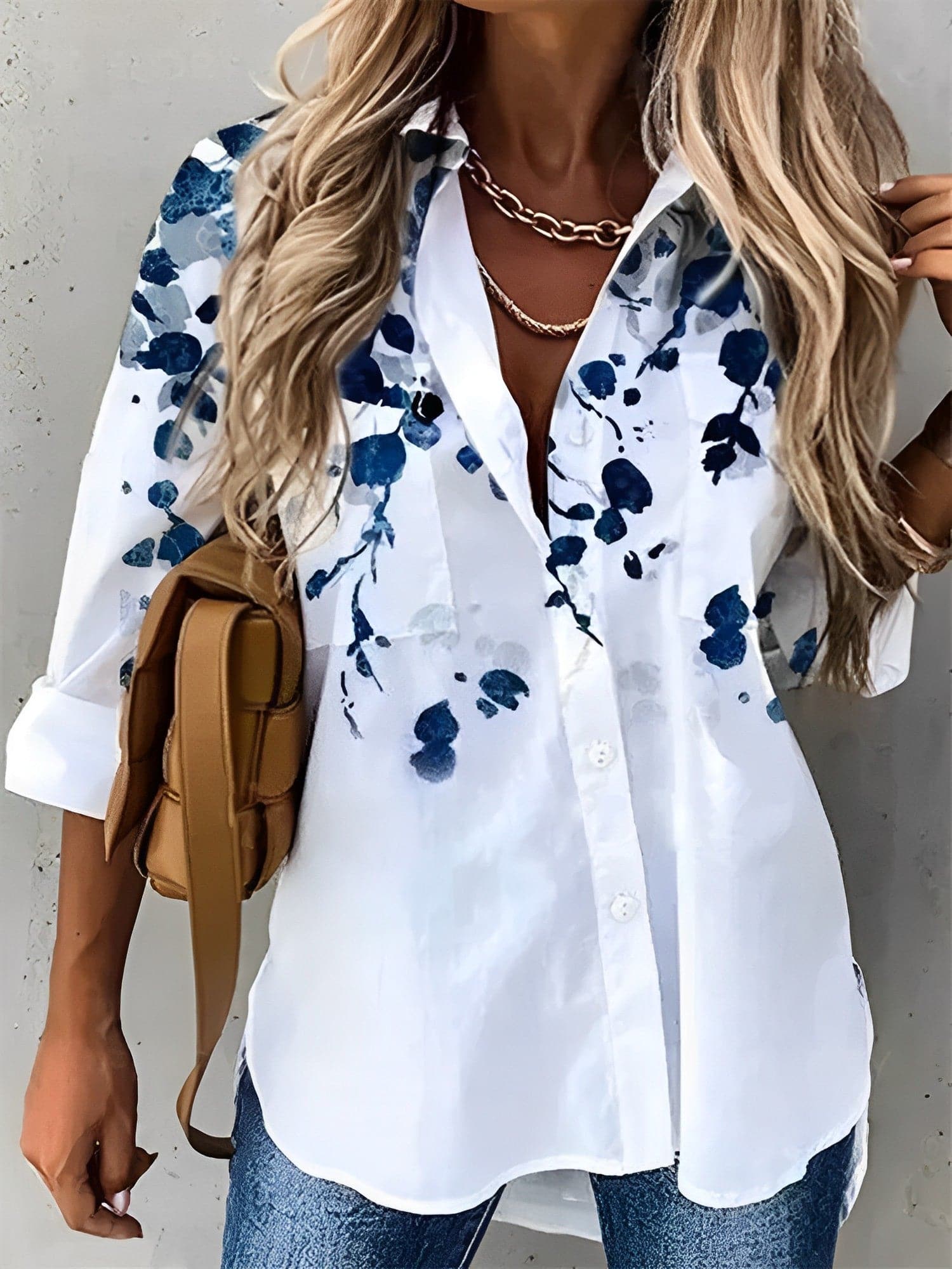 Ladies Casual Floral Cotton Shirt - Nocini