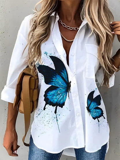 Ladies Casual Floral Cotton Shirt