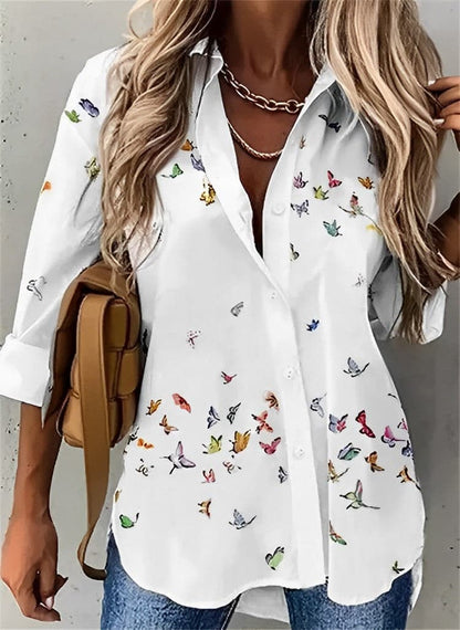 Ladies Casual Floral Cotton Shirt