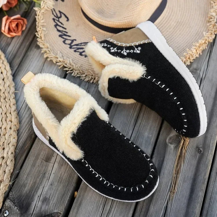 Warm Faux Fur Ankle Boots for Women - Soft and Chic