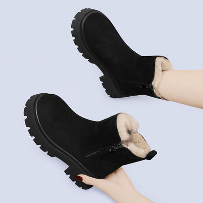 Cozy Faux Fur Insulated Ankle Boots for Women