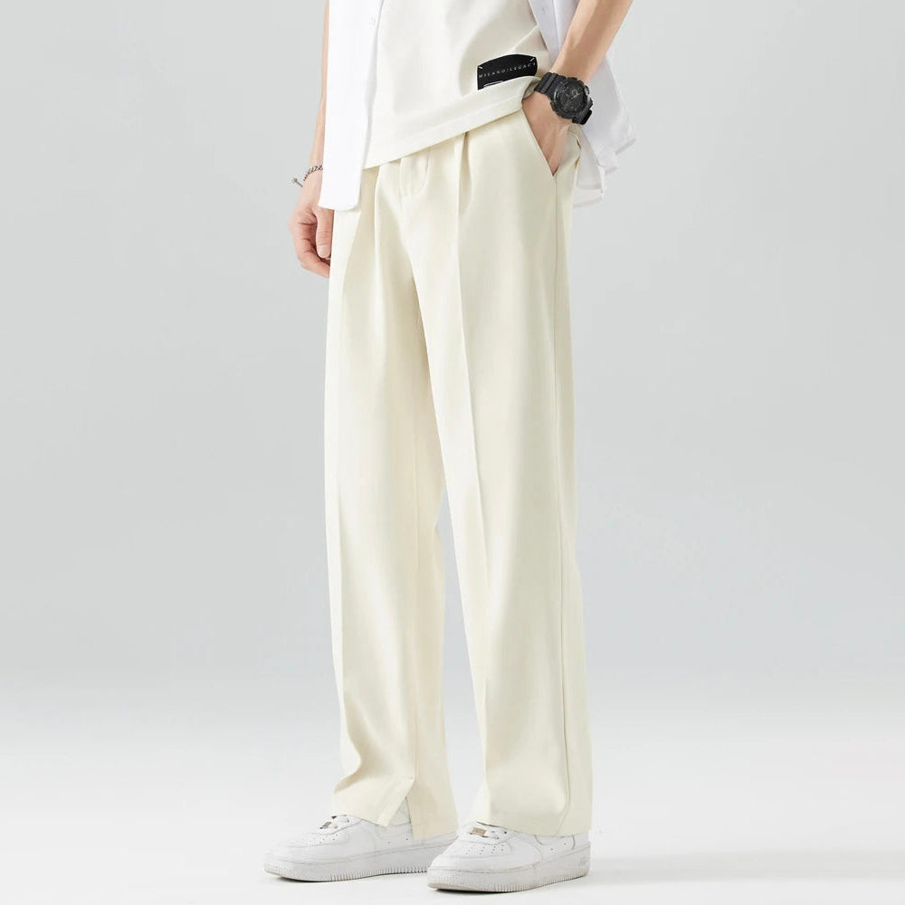 Comfortable Loose Fit Pleated Trousers