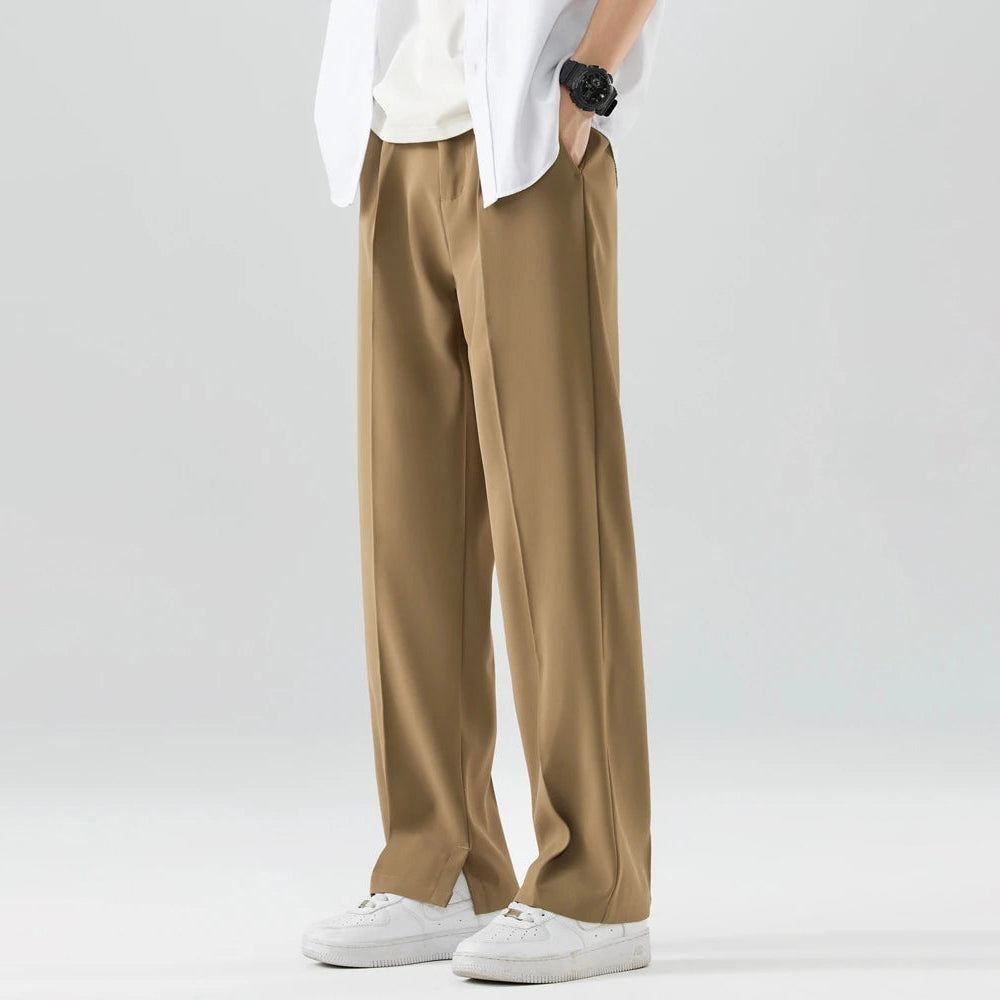 Comfortable Loose Fit Pleated Trousers