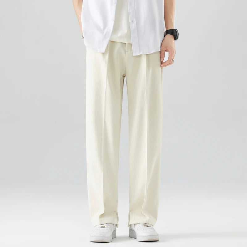 Comfortable Loose Fit Pleated Trousers