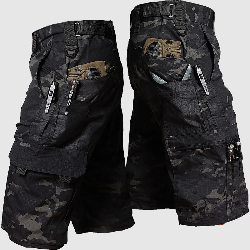 Rugged Camo Military Style Cargo Shorts - Nocini