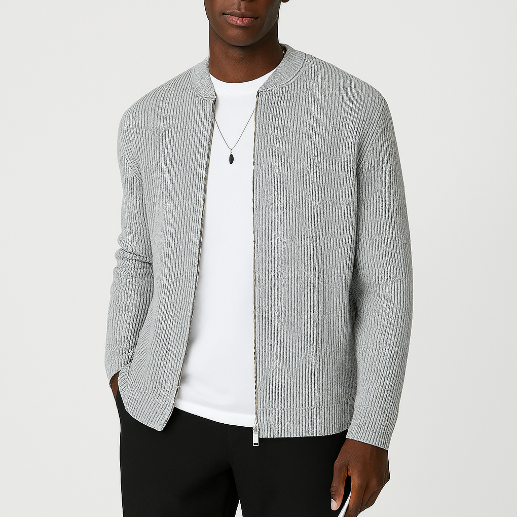 Men's Relaxed Fit Zip Cardigan Sweater