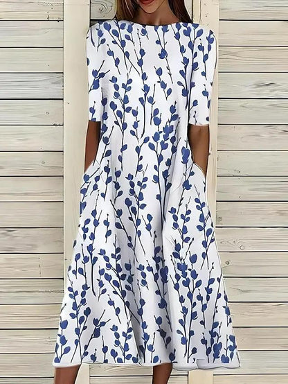 Classic Fit Floral Midi Dress for Women - Nocini