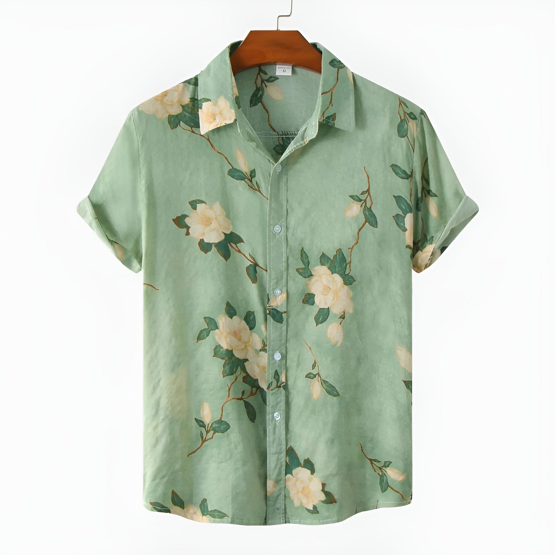 Colorful Floral Pattern Short Sleeve Casual Shirt - Nocini