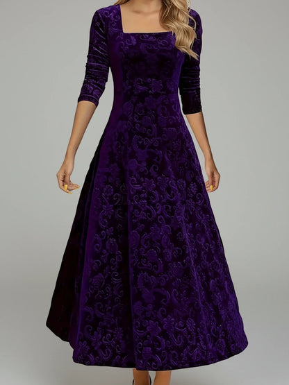 Elegant Lady Floral Knee Length Dress
