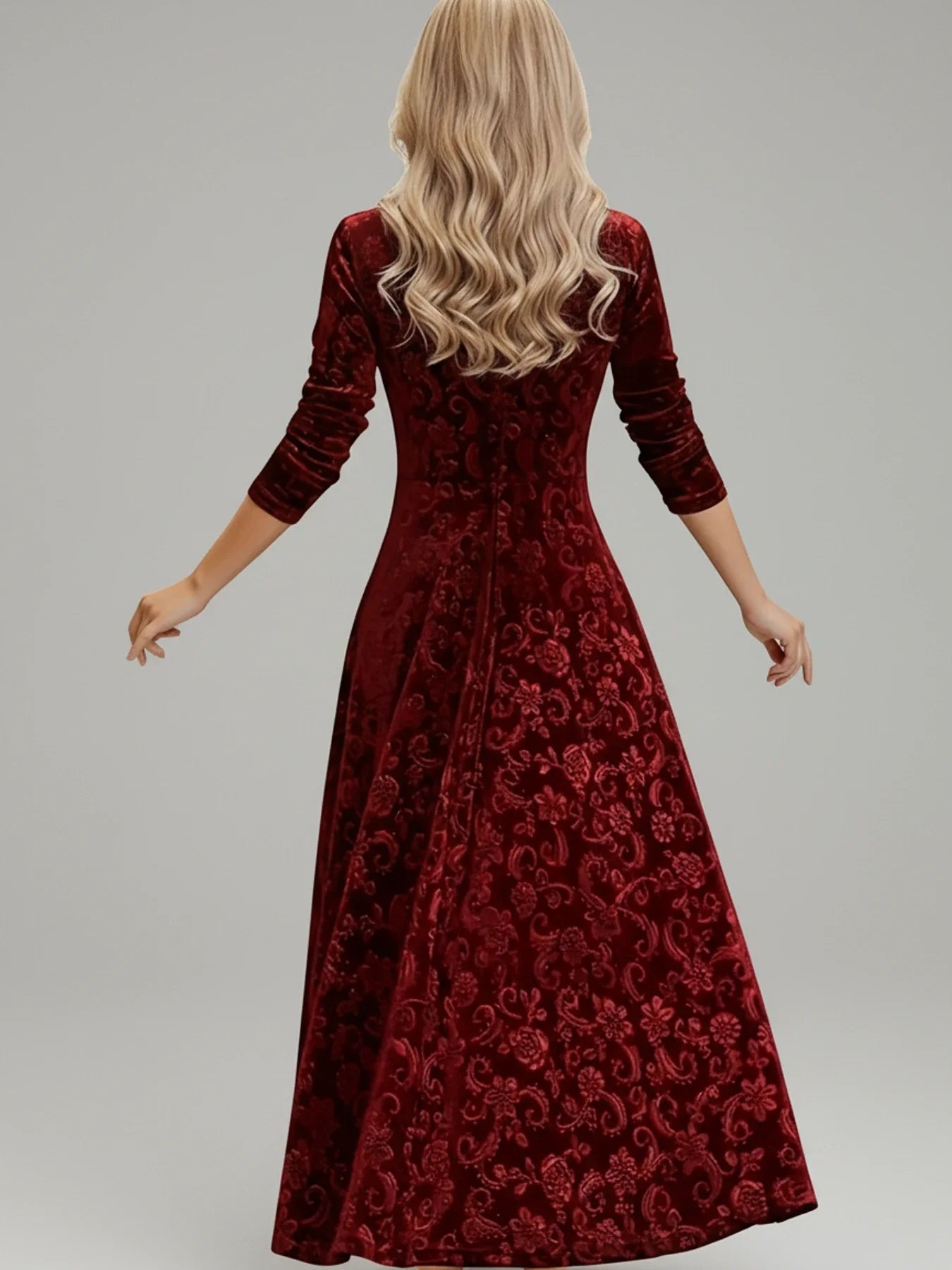 Elegant Lady Floral Knee Length Dress