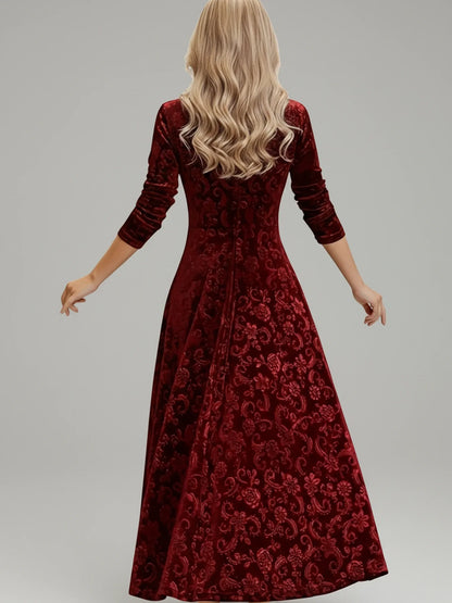 Elegant Lady Floral Knee Length Dress