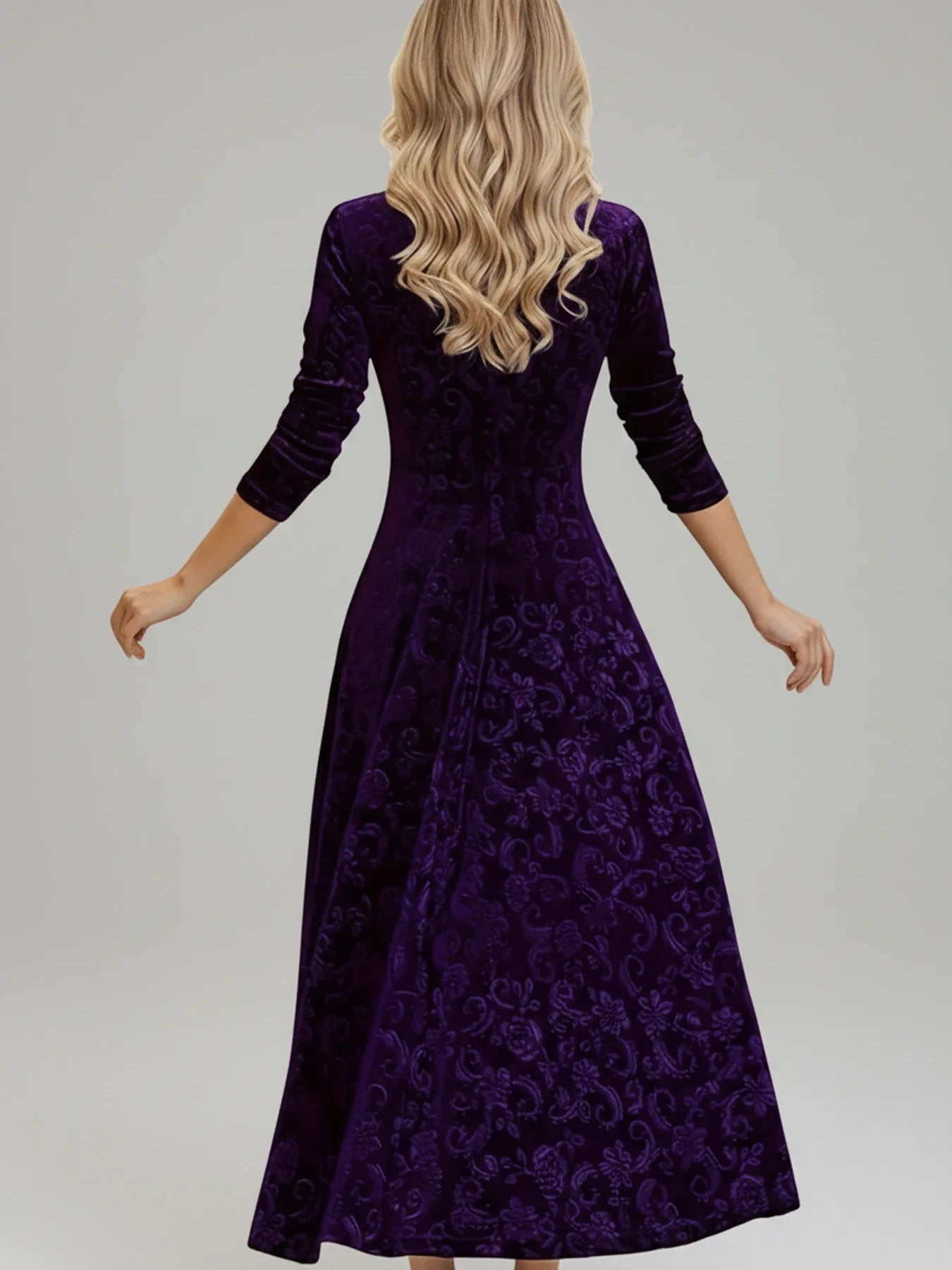 Elegant Lady Floral Knee Length Dress